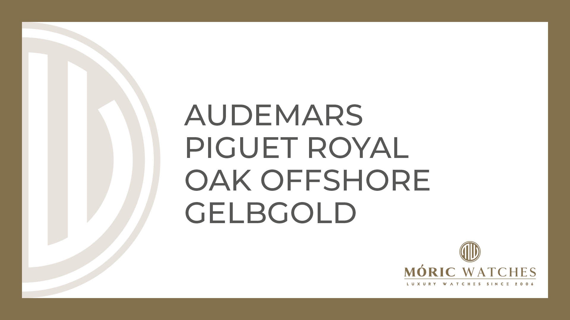 Audemars Piguet Royal Oak Offshore Gelbgold – Luxus bei Moric-Watches in München