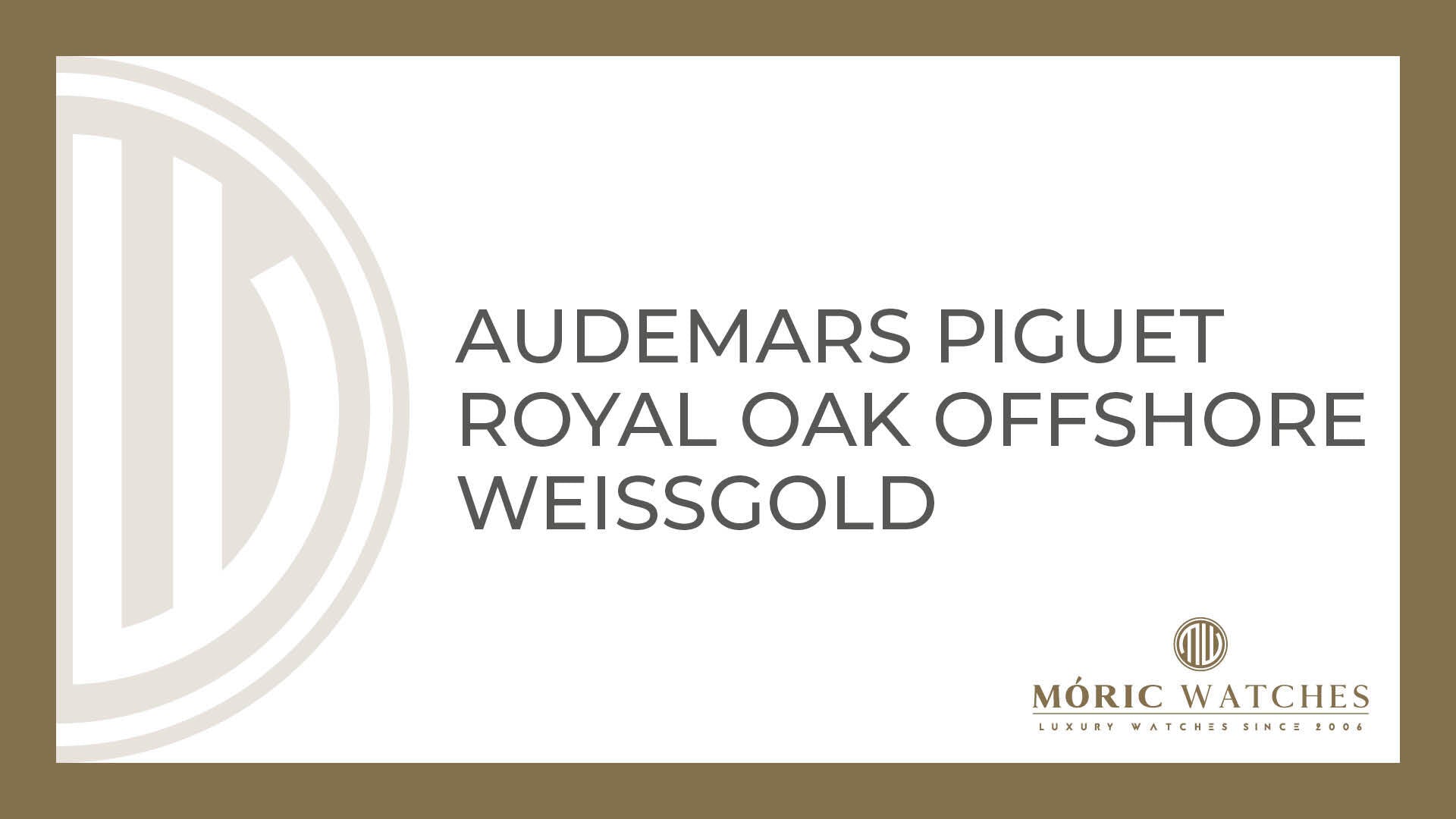 Audemars Piguet Royal Oak Offshore Weißgold – Exklusive Uhr bei Moric-Watches München