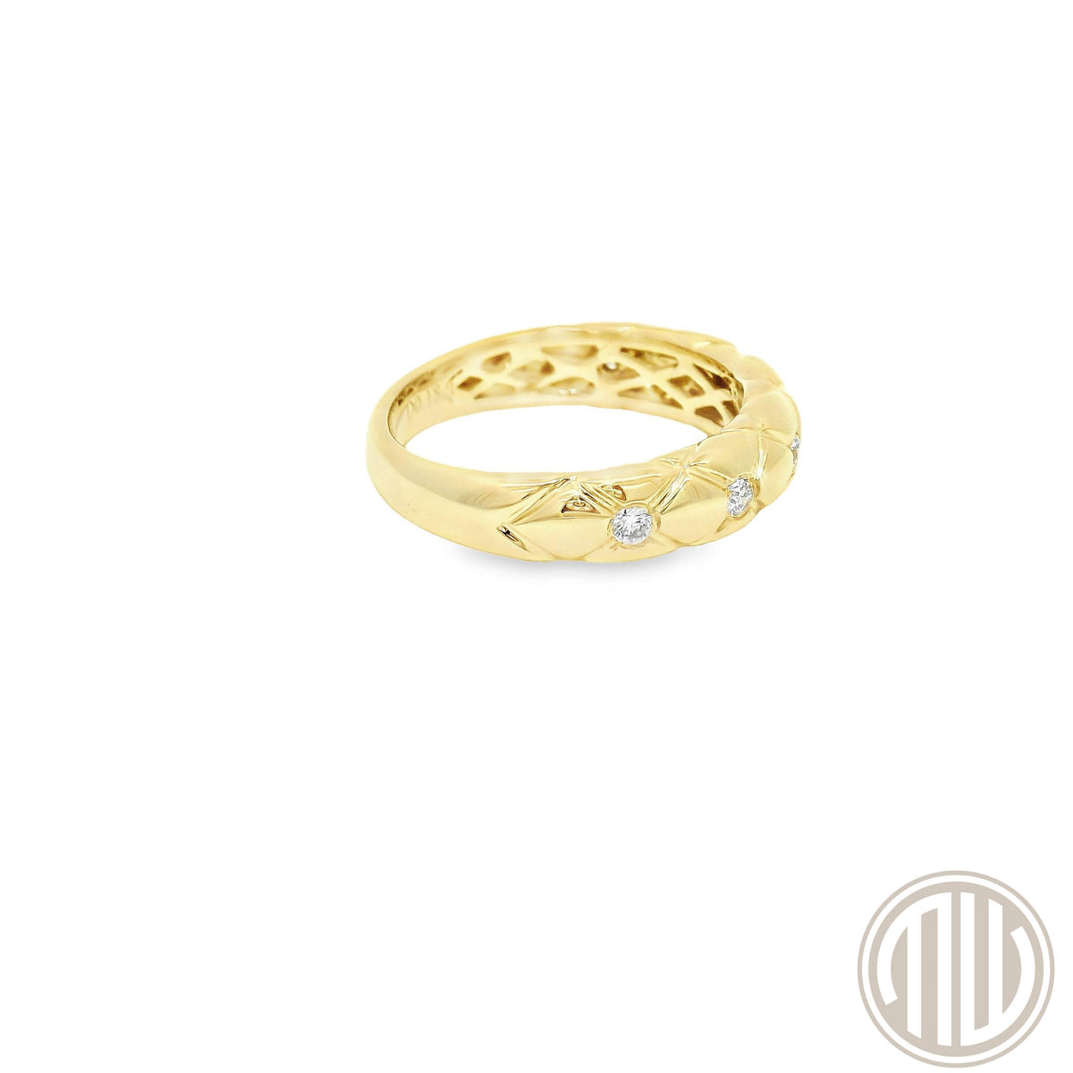 Diamant Ring / 750 Gelbgold / 0.18ct / TW/VS