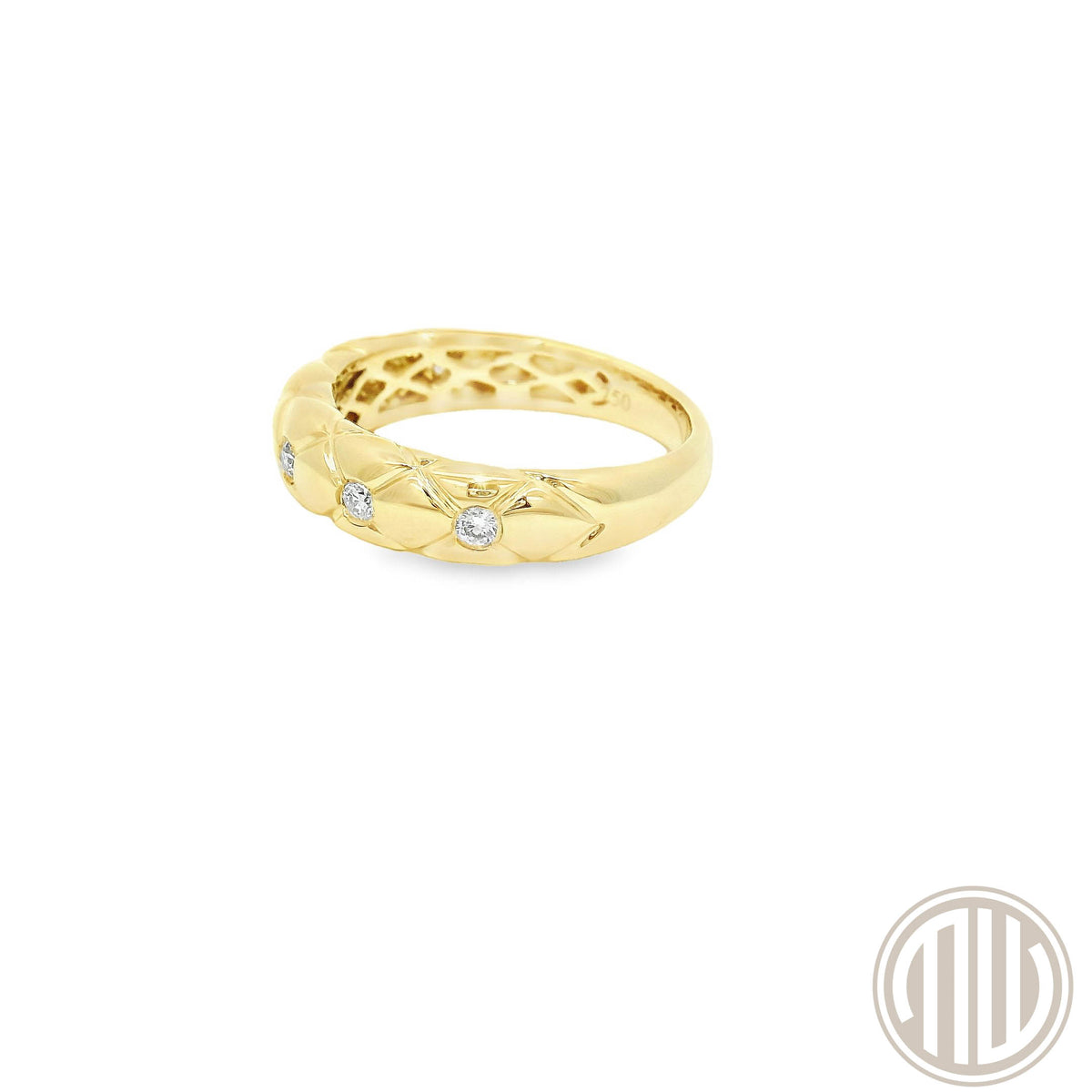 Diamant Ring / 750 Gelbgold / 0.18ct / TW/VS