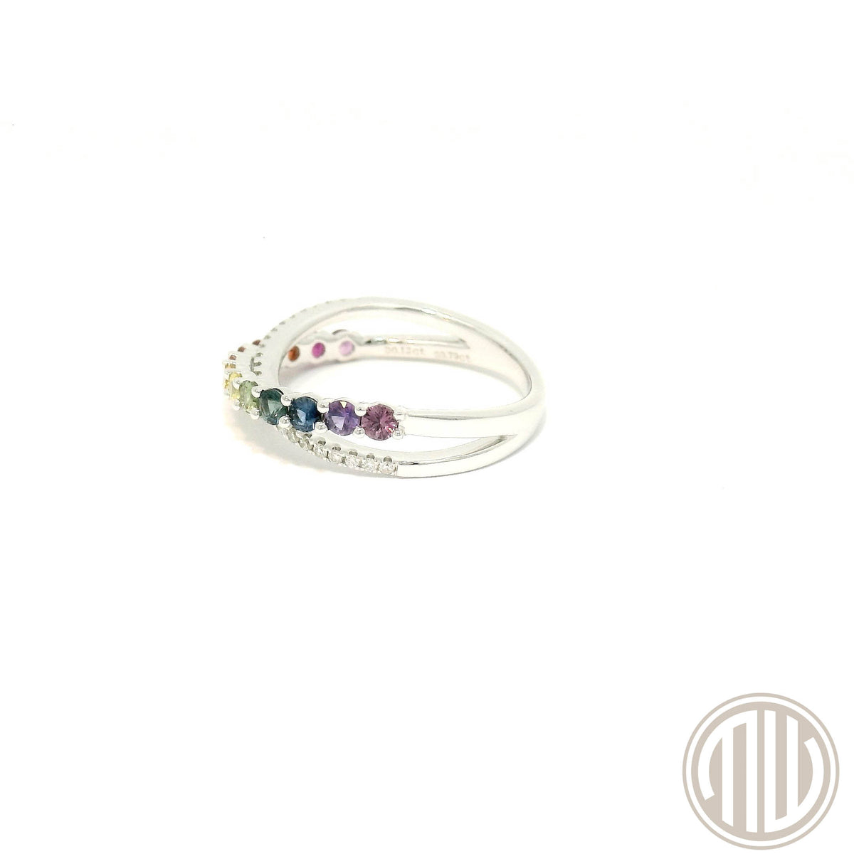 Rainbow Diamant-Saphir Ring 750 Weißgold