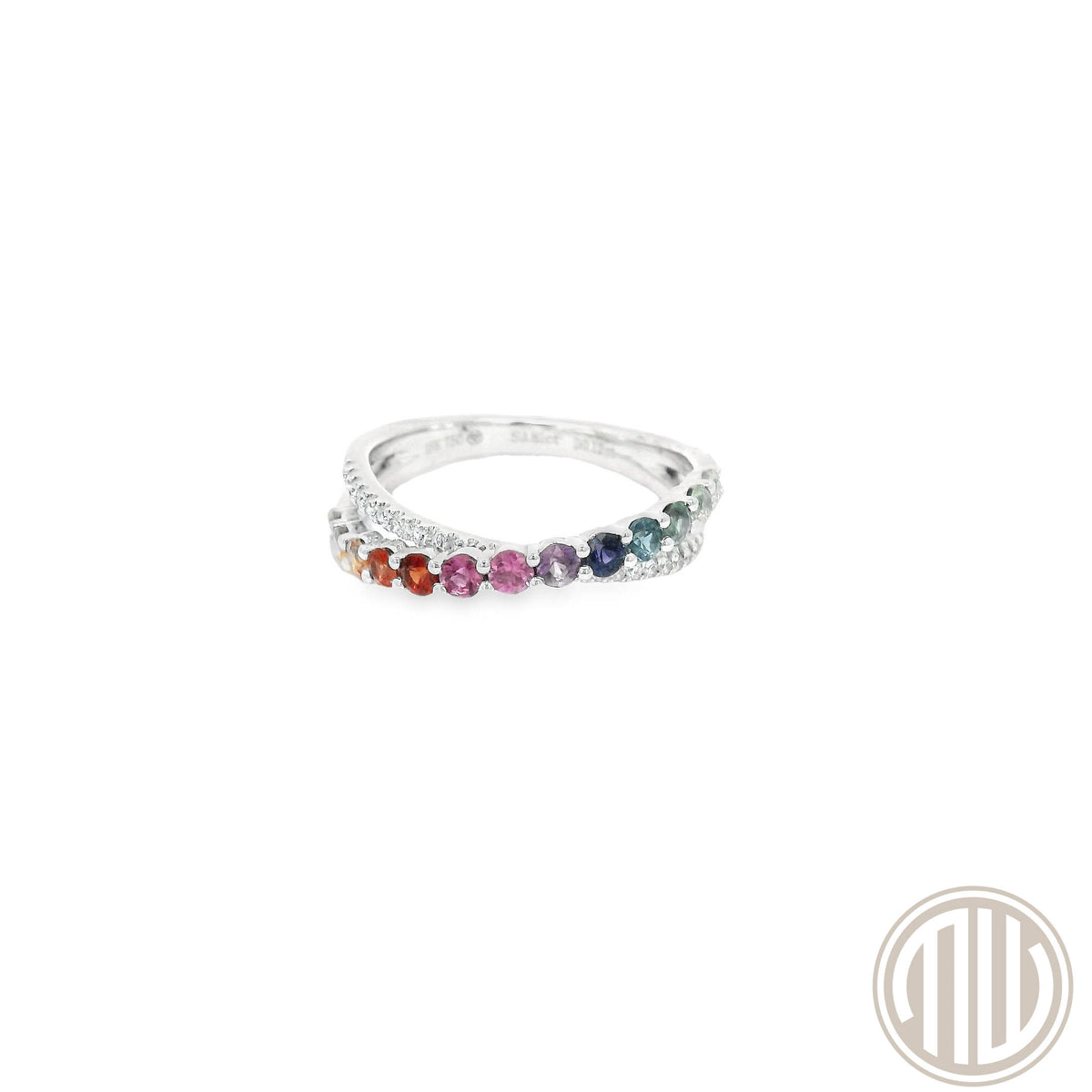 Rainbow Diamant-Saphir Ring 750 Weißgold