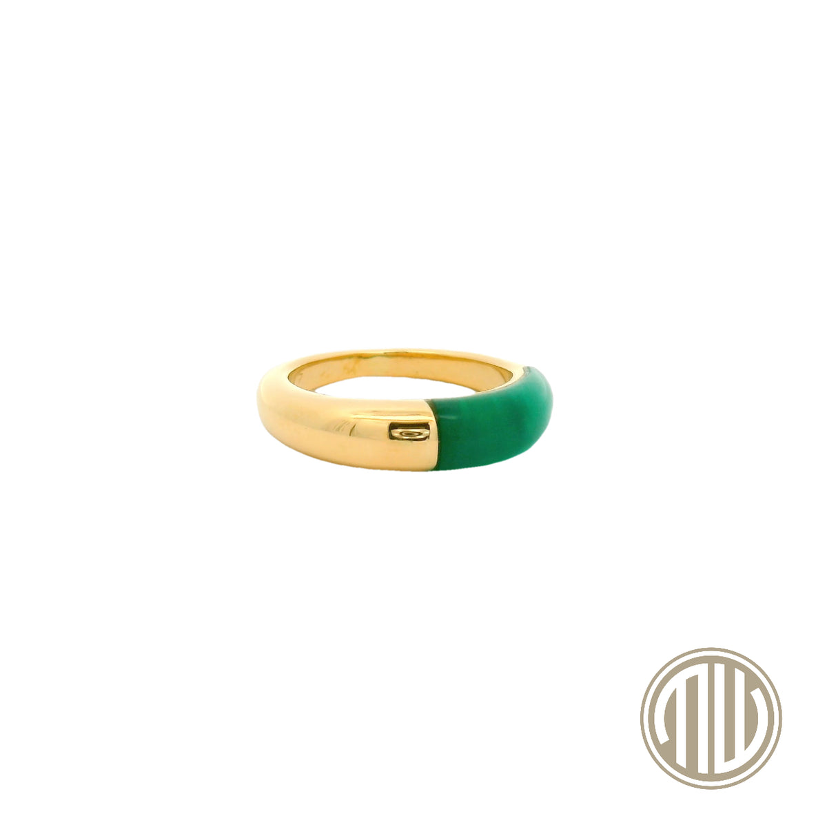 Cartier Ring "Achat/Jade" 750 Gelbgold