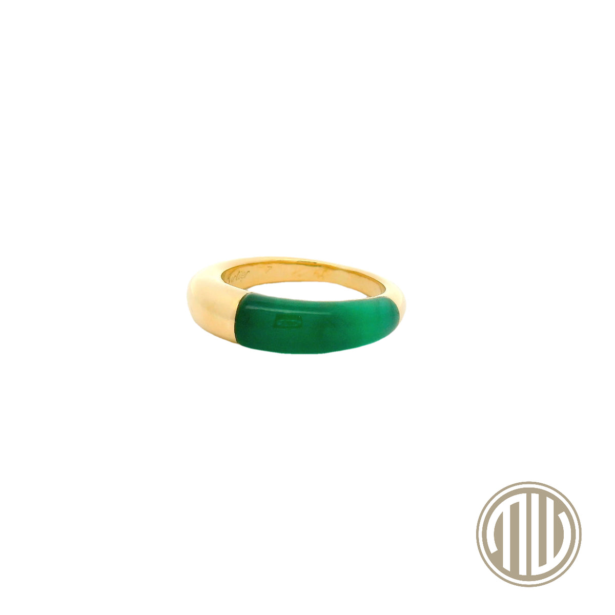 Cartier Ring "Achat/Jade" 750 Gelbgold