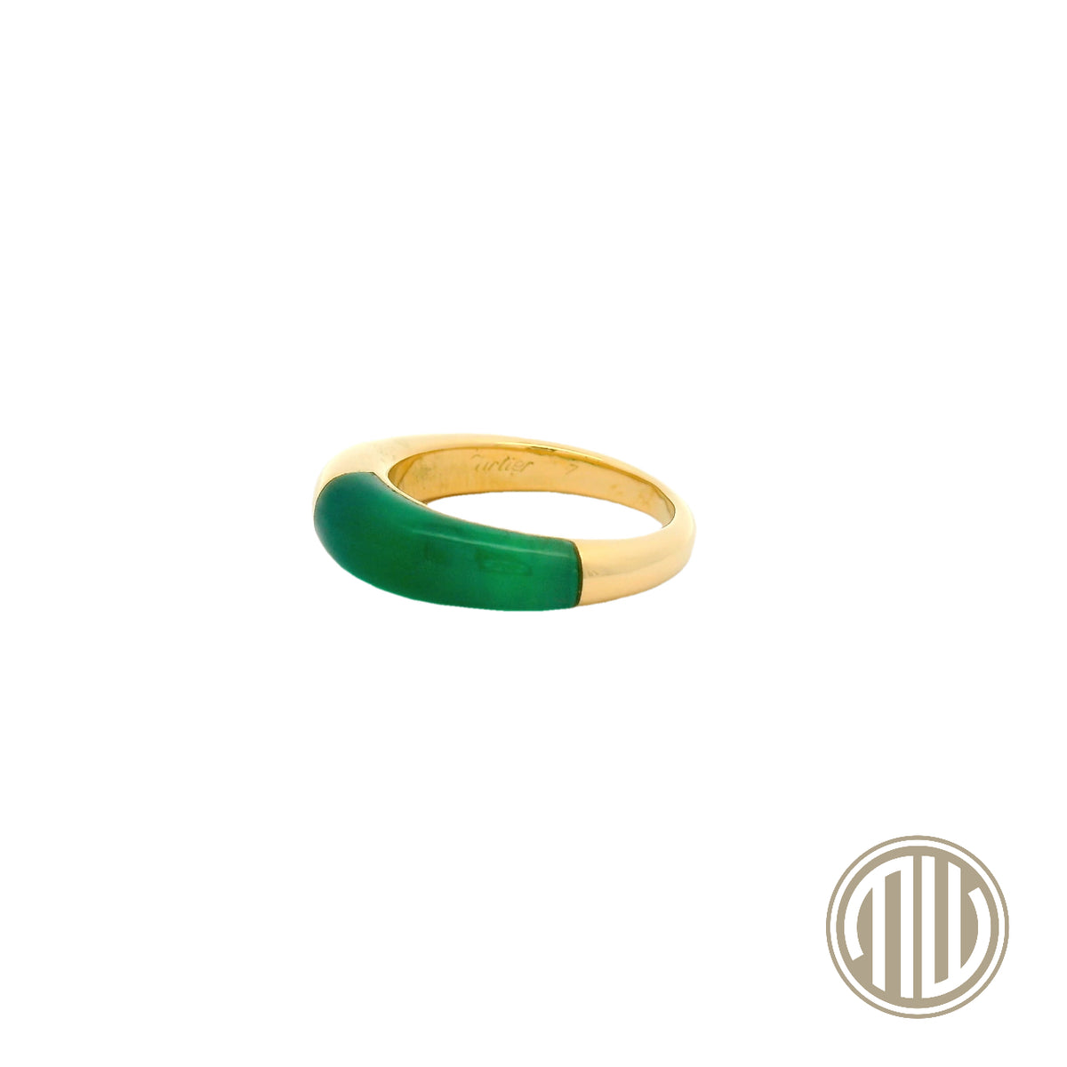 Cartier Ring "Achat/Jade" 750 Gelbgold