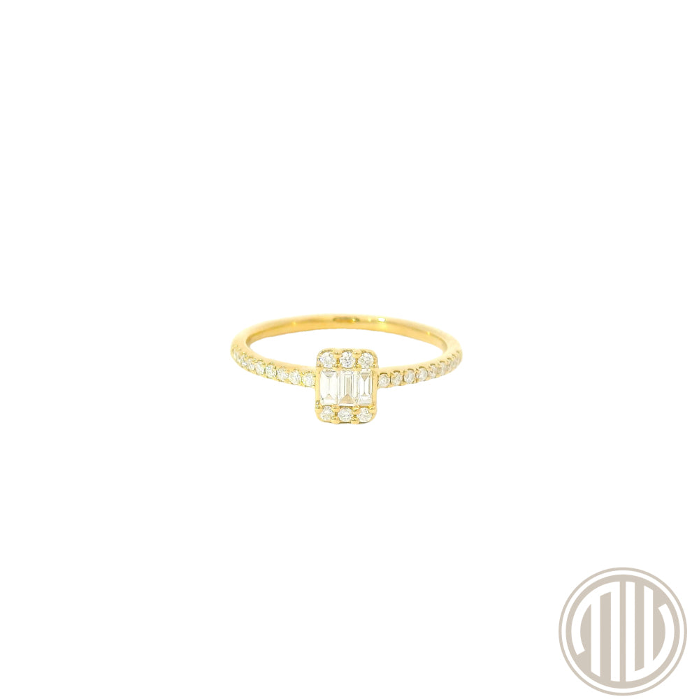 Diamant Baguette Ring 750 Gelbgold 0.27ct