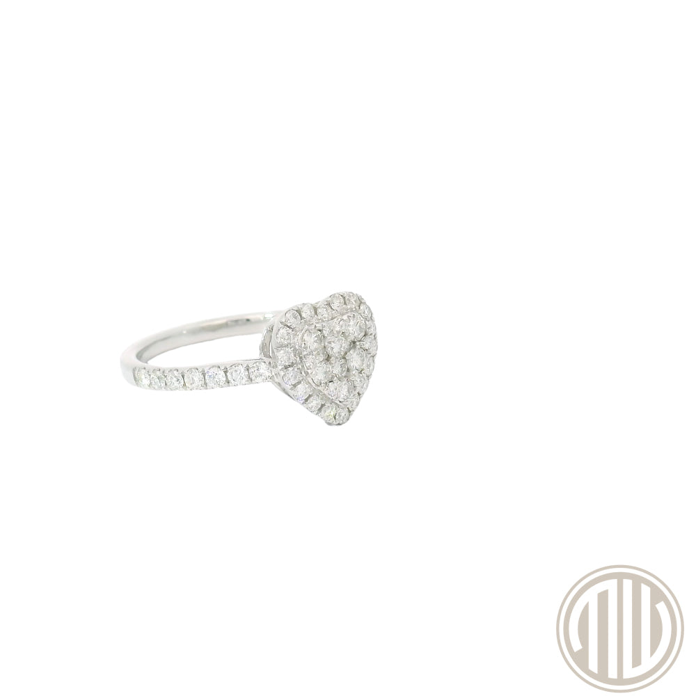 Diamant Herzring 750 Weißgold 0.70ct