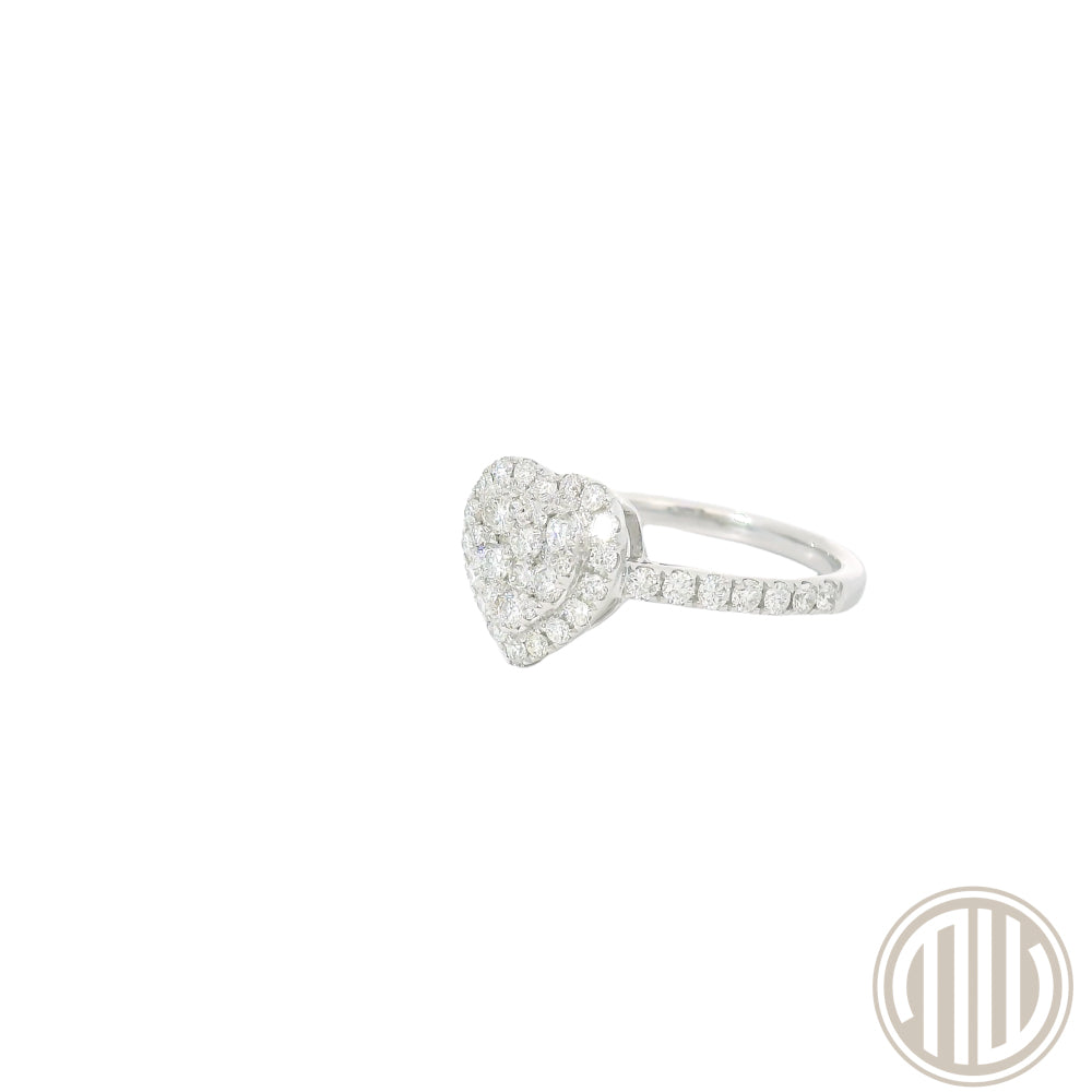 Diamant Herzring 750 Weißgold 0.70ct