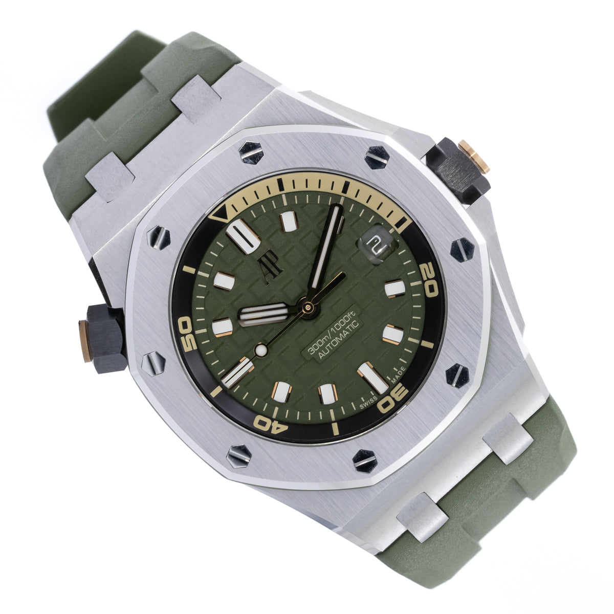 Audemars Piguet Royal Oak Offshore 42mm Diver | Khaki Dial | New | Full set | 2023 | Ref: 15720ST.OO.A052CA.01