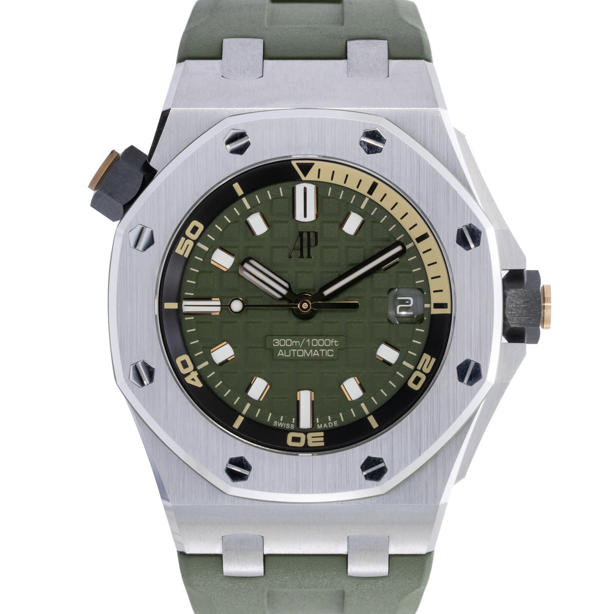 Audemars Piguet Royal Oak Offshore 42mm Diver | Khaki Dial | New | Fullset | 2023 | Ref: 15720ST.OO.A052CA.01