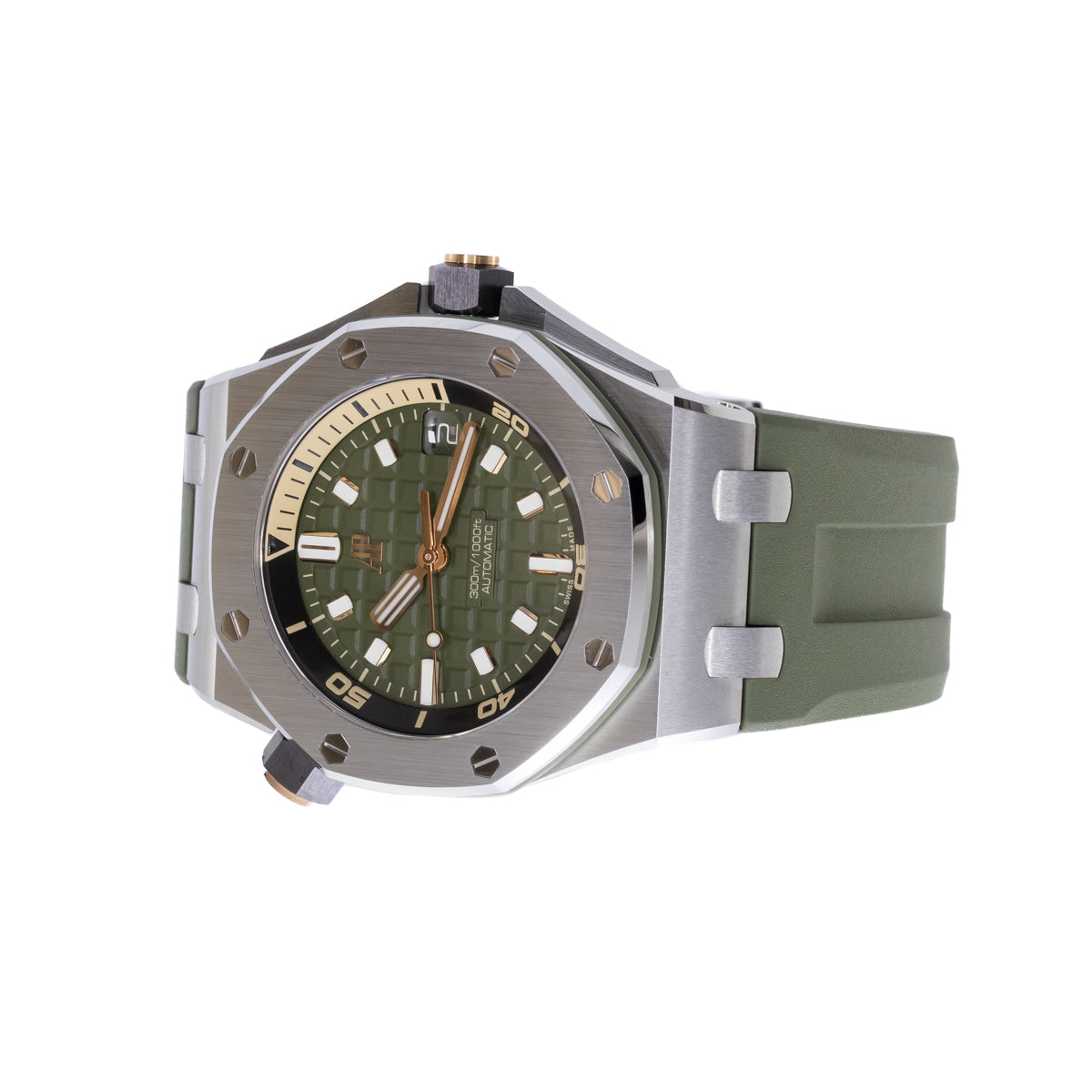 Audemars Piguet Royal Oak Offshore 42mm Diver | Khaki Dial | New | Full set | 2023 | Ref: 15720ST.OO.A052CA.01