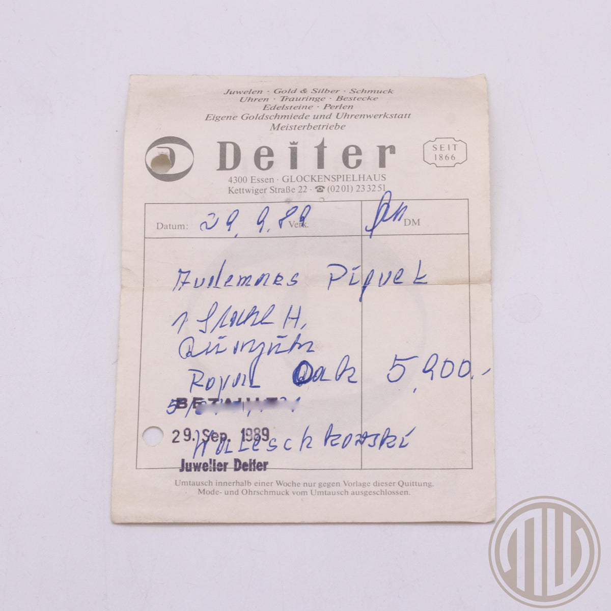 Audemars Piguet Royal Oak Quarz | Orig. Invoice | Box and Papers | 1989