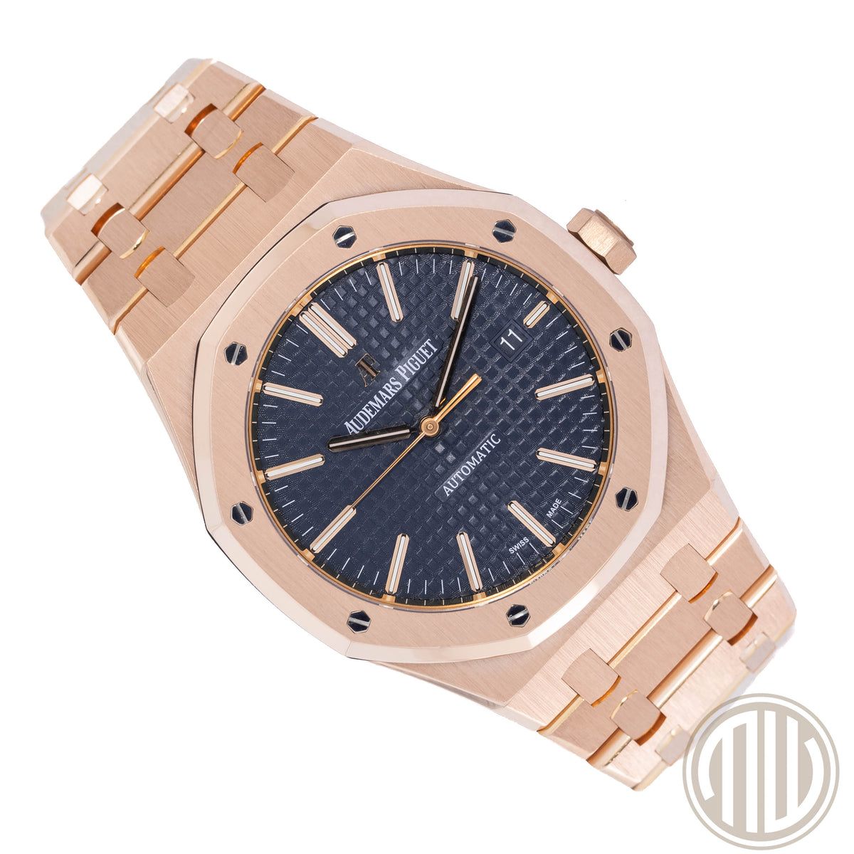 Audemars Piguet Royal Oak Selfwinding Blue Dial | 18kt Roségold | Orig.Invoice | Box & Papers