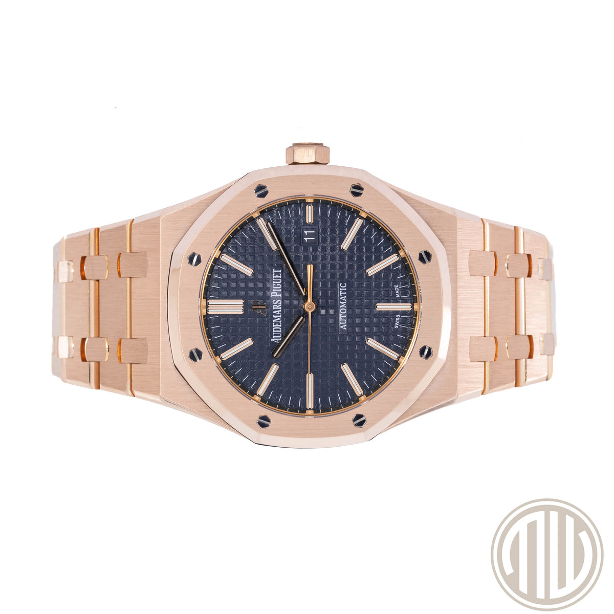 Audemars Piguet Royal Oak Selfwinding Blue Dial | 18kt Roségold | Orig.Invoice | Box & Papers