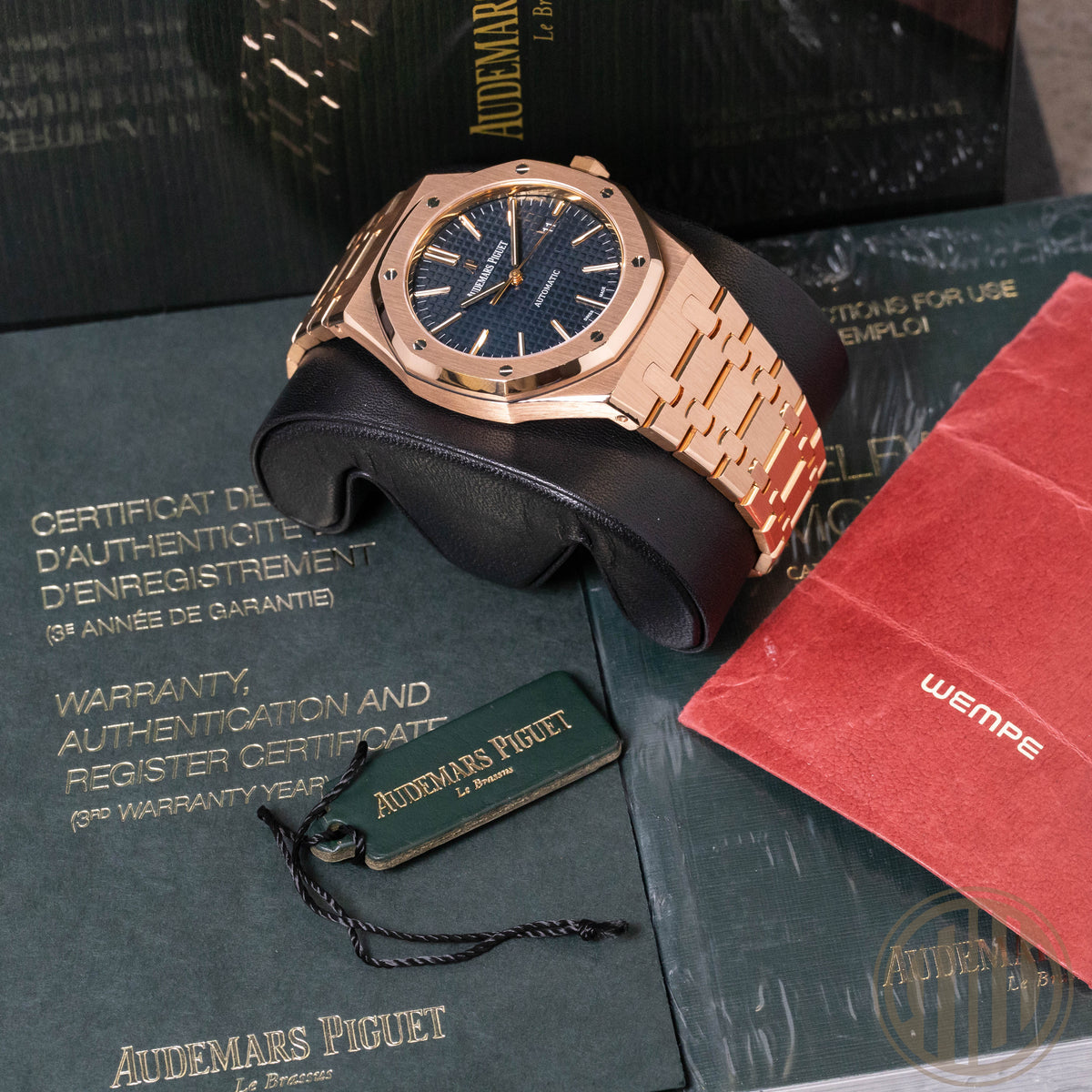 Audemars Piguet Royal Oak Selfwinding Blue Dial | 18kt Roségold | Orig.Invoice | Box & Papers