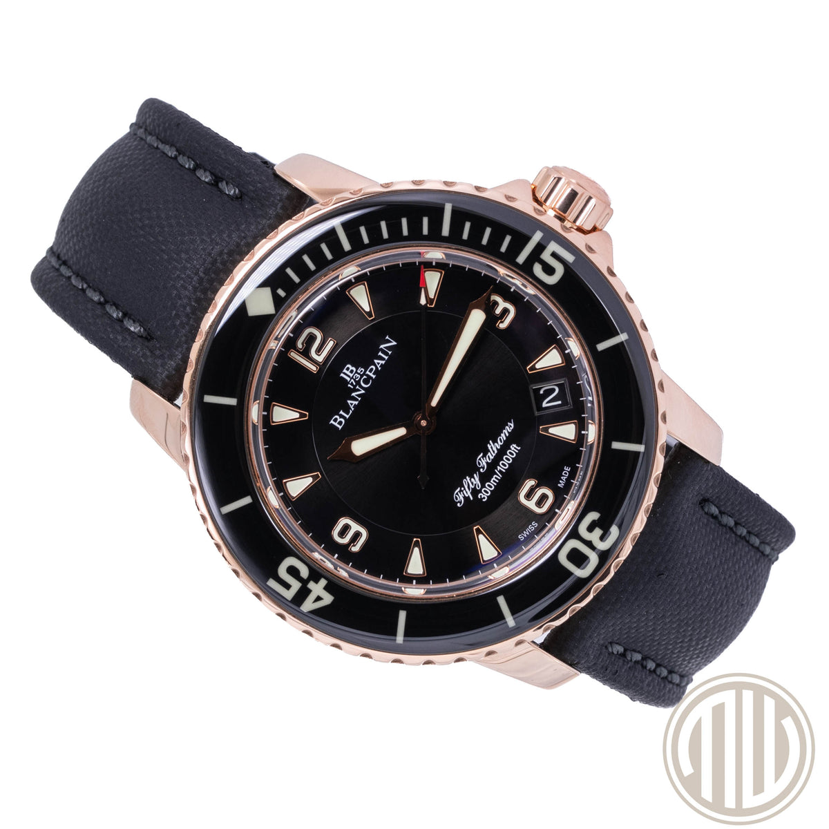 Blancpain Fifty Fathoms Black Dial | 18kt Roségold | Box and Papers | 2011
