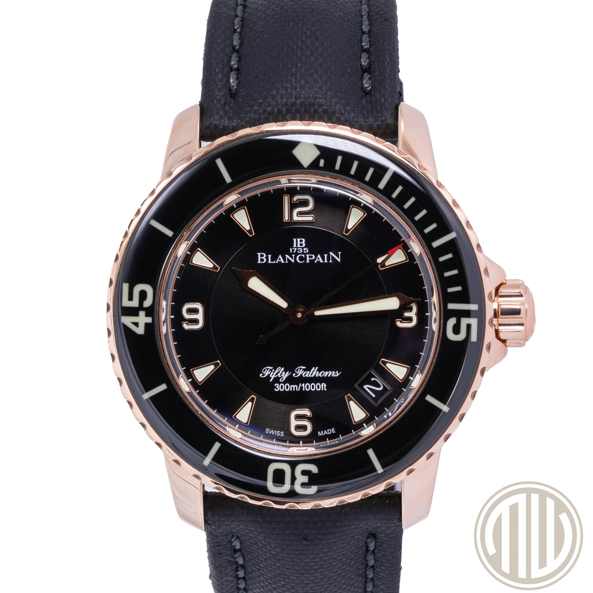 Blancpain Fifty Fathoms Black Dial | 18kt Roségold | Box and Papers | 2011