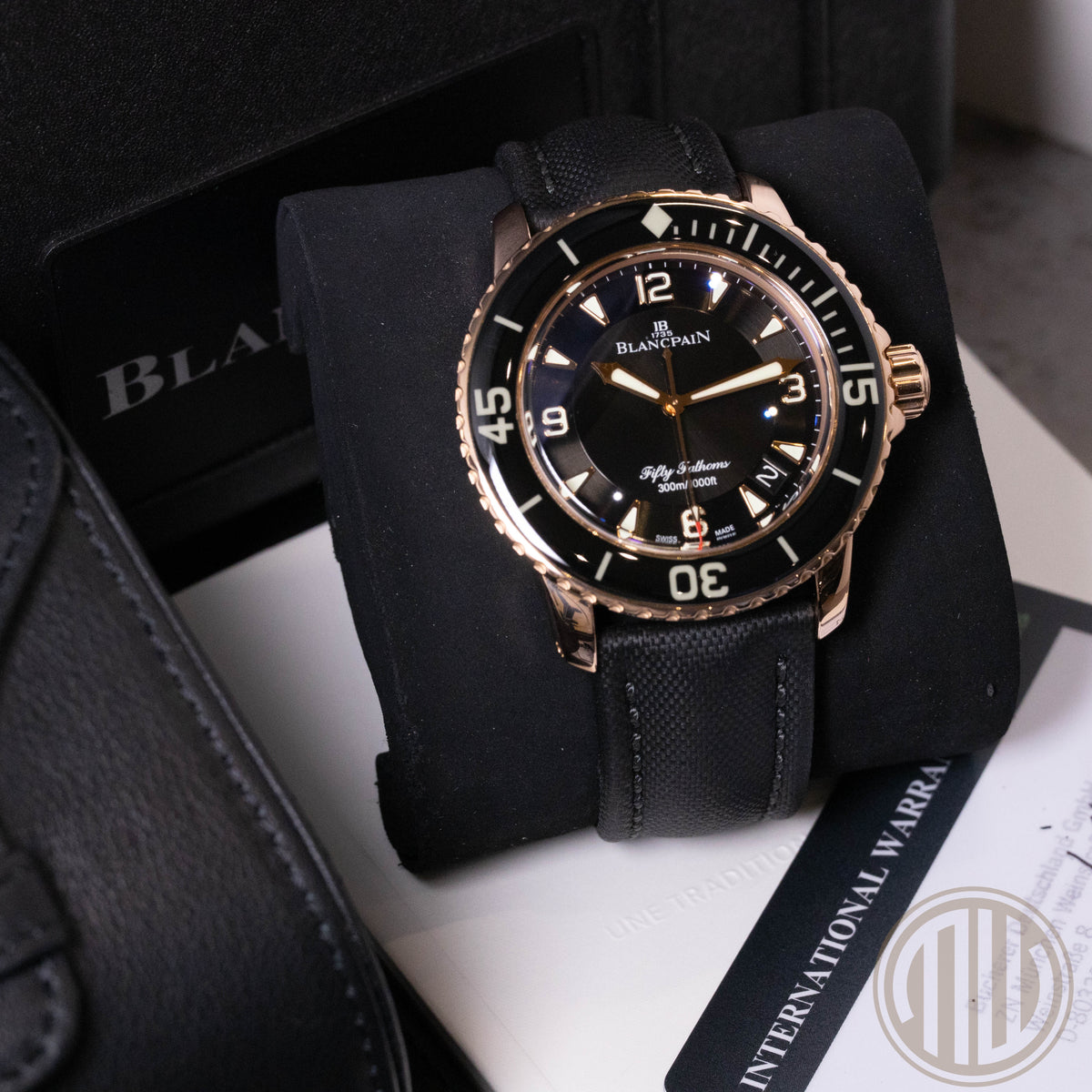 Blancpain Fifty Fathoms Black Dial | 18kt Roségold | Box and Papers | 2011