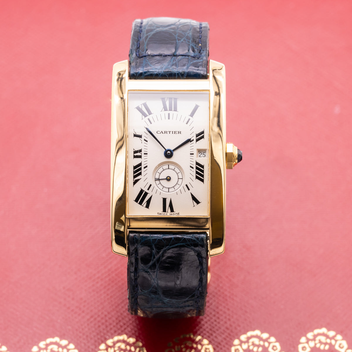 Cartier Tank Américaine Oro amarillo de 18 quilates | Esfera blanca | 8012905