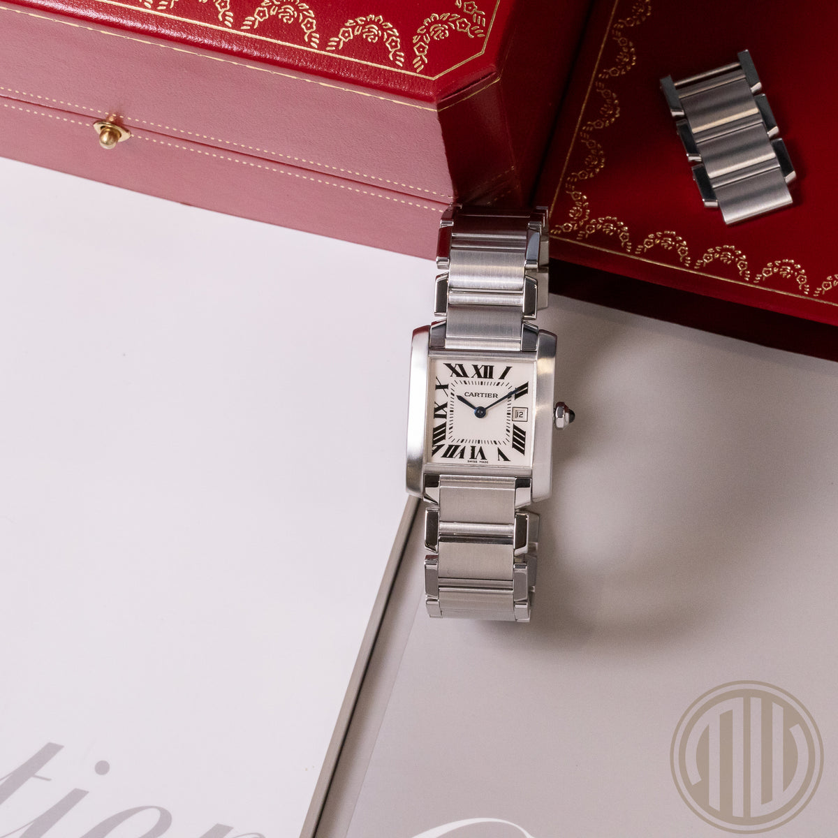 Cartier Tank Française Stainless-Steel | White Dial | Box and Papers | 2000 | 2465
