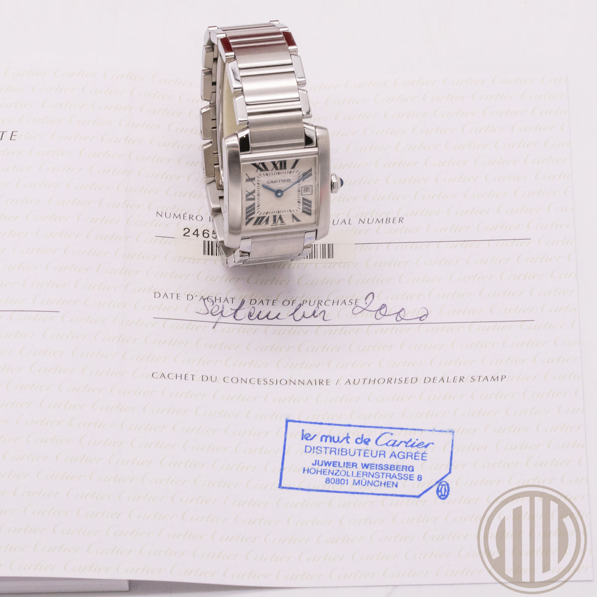 Cartier Tank Française Stainless-Steel | White Dial | Box and Papers | 2000 | 2465