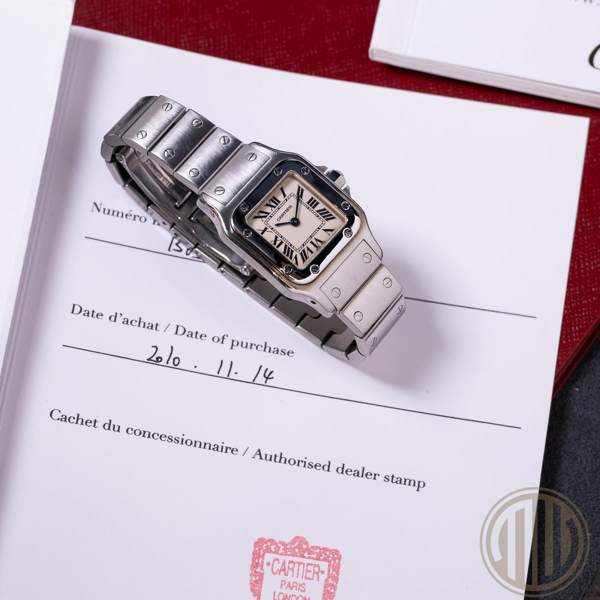 Cartier Santos Galbee White Roman Dial | Stainless-Steel | With Papers | 2010