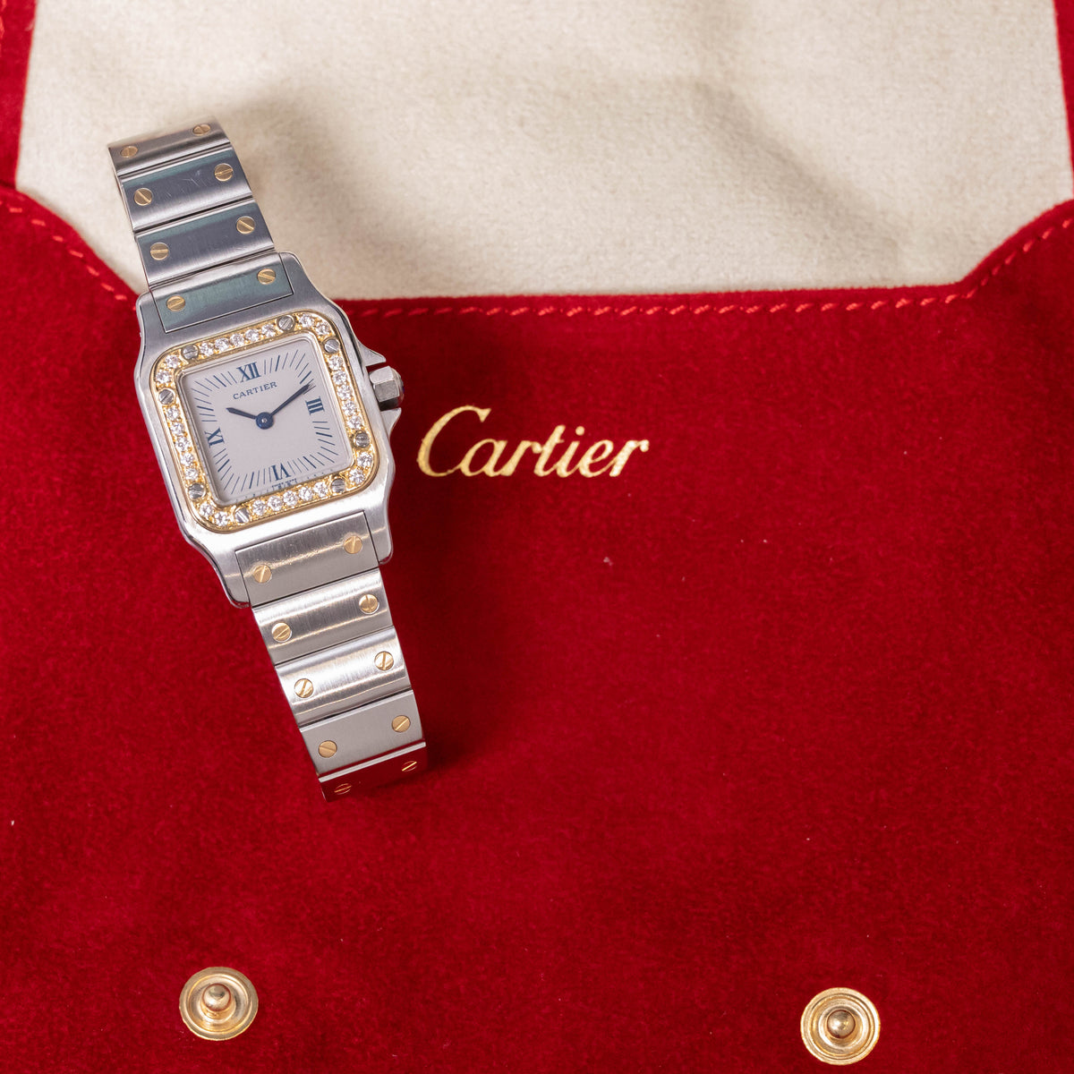 Cartier Santos Diamond Bezel Bicolor | New Cartier Service | 2 Years Cartier Warranty