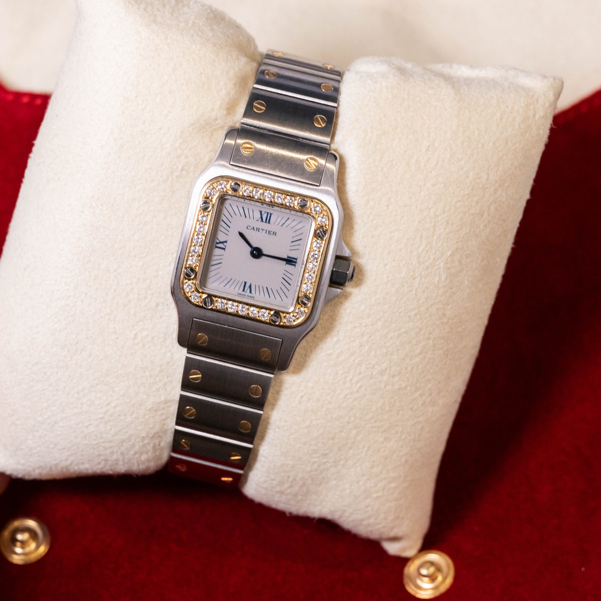 Cartier Santos Diamond Bezel Bicolor | New Cartier Service | 2 Years Cartier Warranty