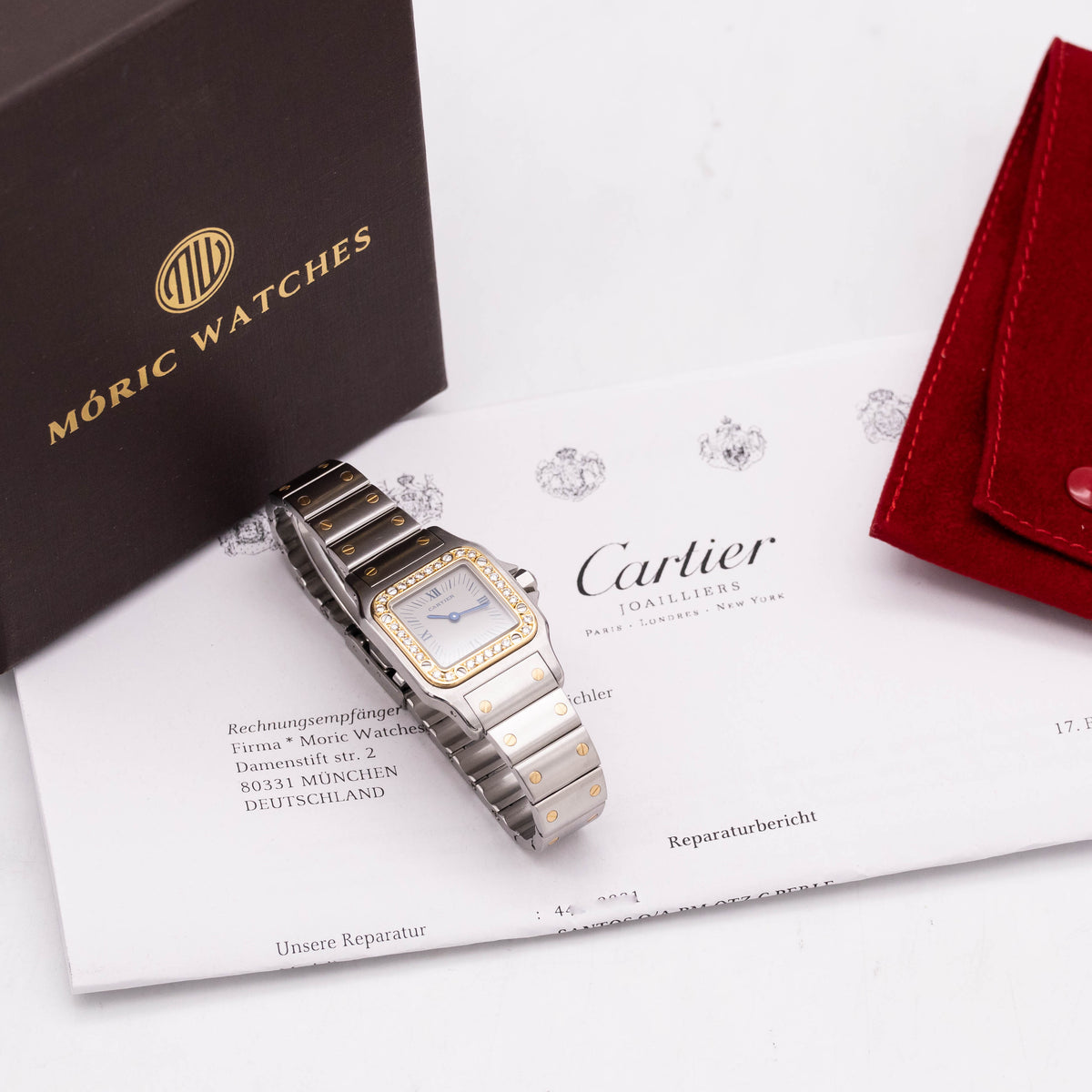 Cartier Santos Diamond Bezel Bicolor | New Cartier Service | 2 Years Cartier Warranty