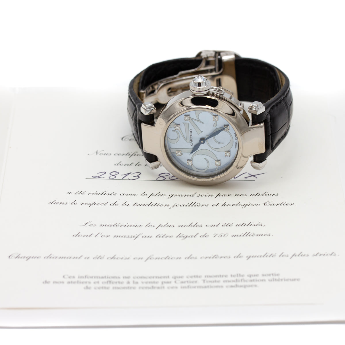 Cartier Pasha Lady | White Gold | Blue Diamond Dial | 2008 | 2813