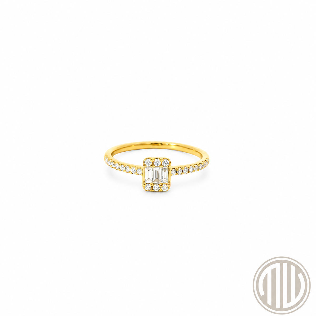 Diamant Baguette Ring 750 Gelbgold 0.27ct
