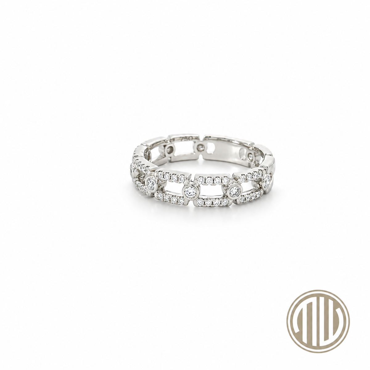 Diamant Ring Ketten Muster 750 Weißgold 0.25ct