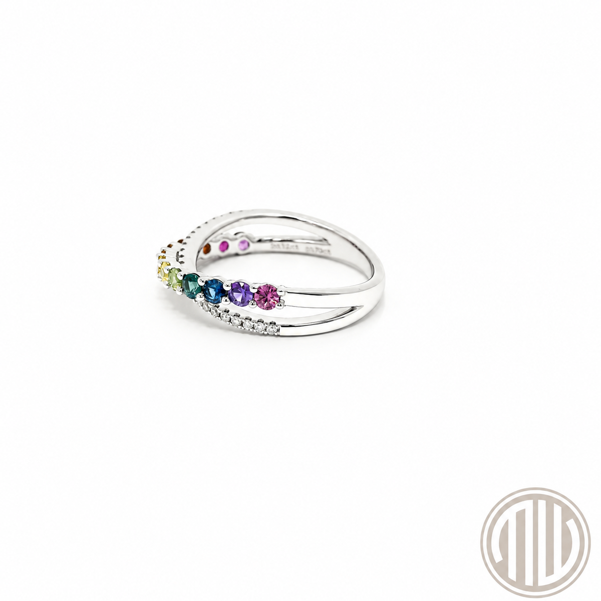 Rainbow Diamant-Saphir Ring 750 Weißgold