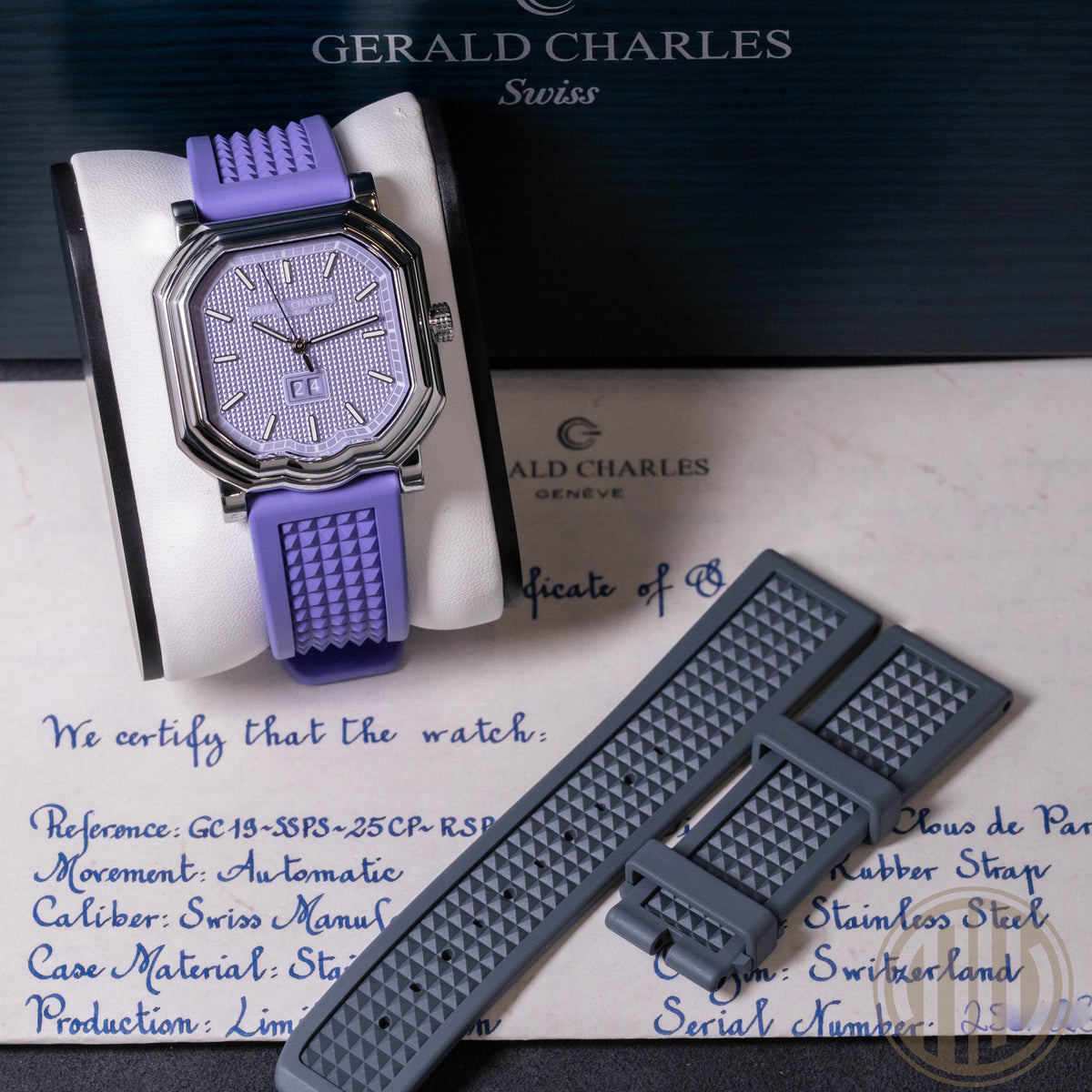 Gerald Charles Maestro GC19 Becker Limited Edition | Lavendel Clous-de-Paris-Muster | New
