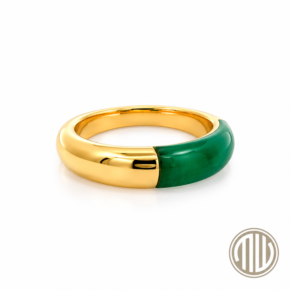 Cartier Ring "Achat/Jade" 750 Gelbgold