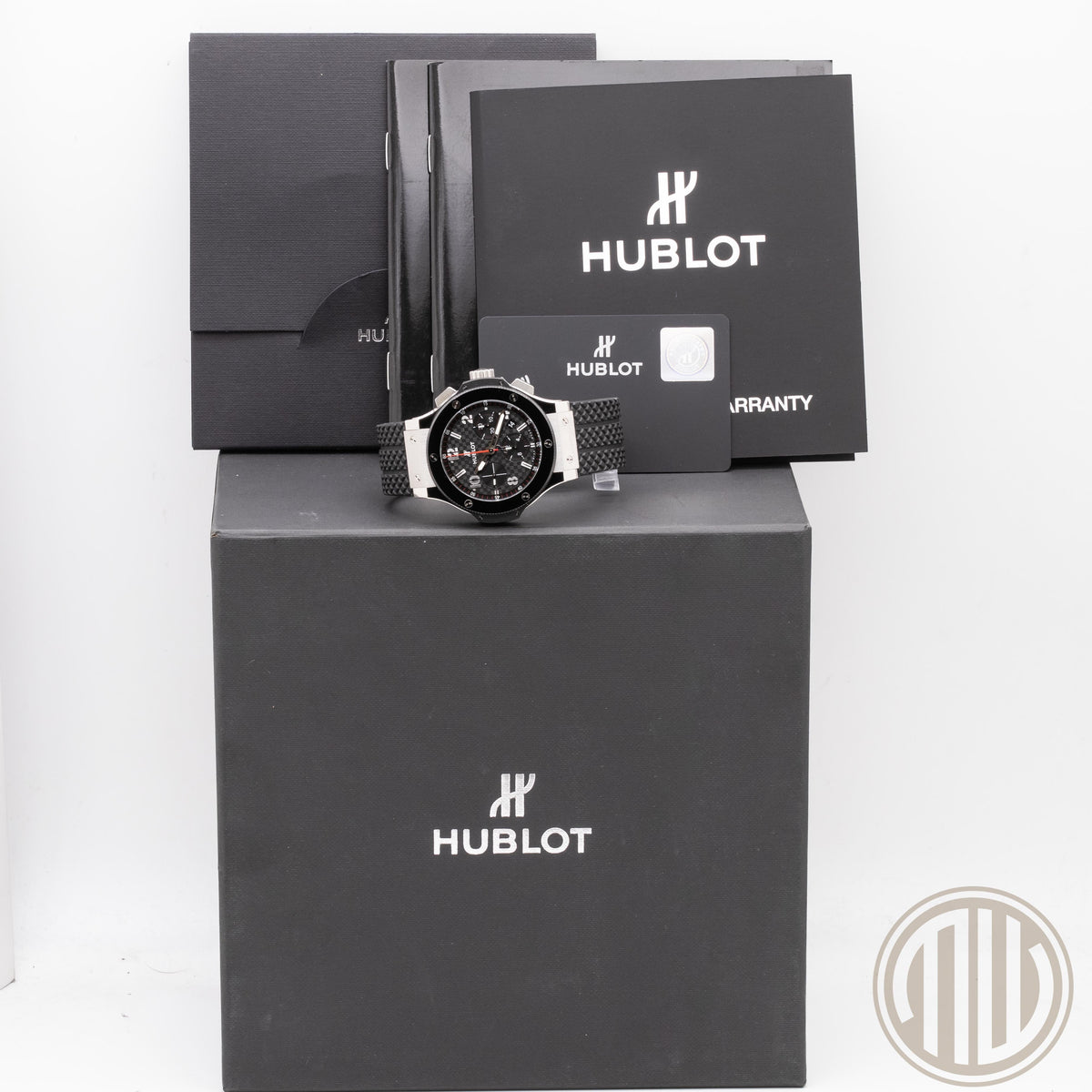 Hublot Big Bang 44 mm Chronograph Carbon Dial | Rubber-Strap | Steel-Ceramic | Box and Papers | 2020