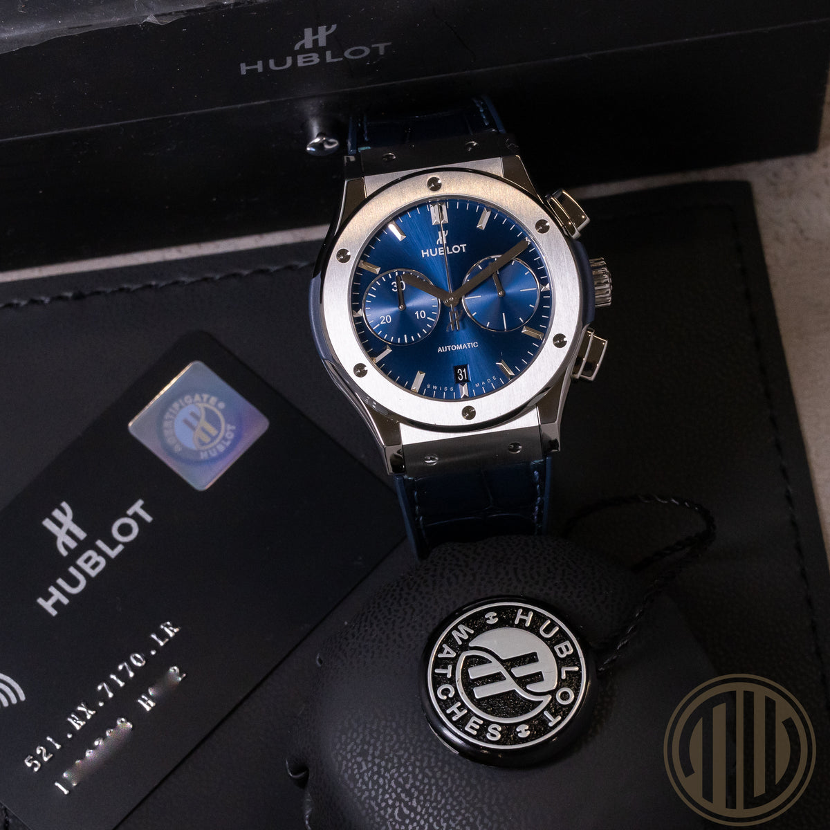 Hublot Classic Fusion Chronograph Blue Chronograph Steel | Blue Dial | Box and Papers | 2018