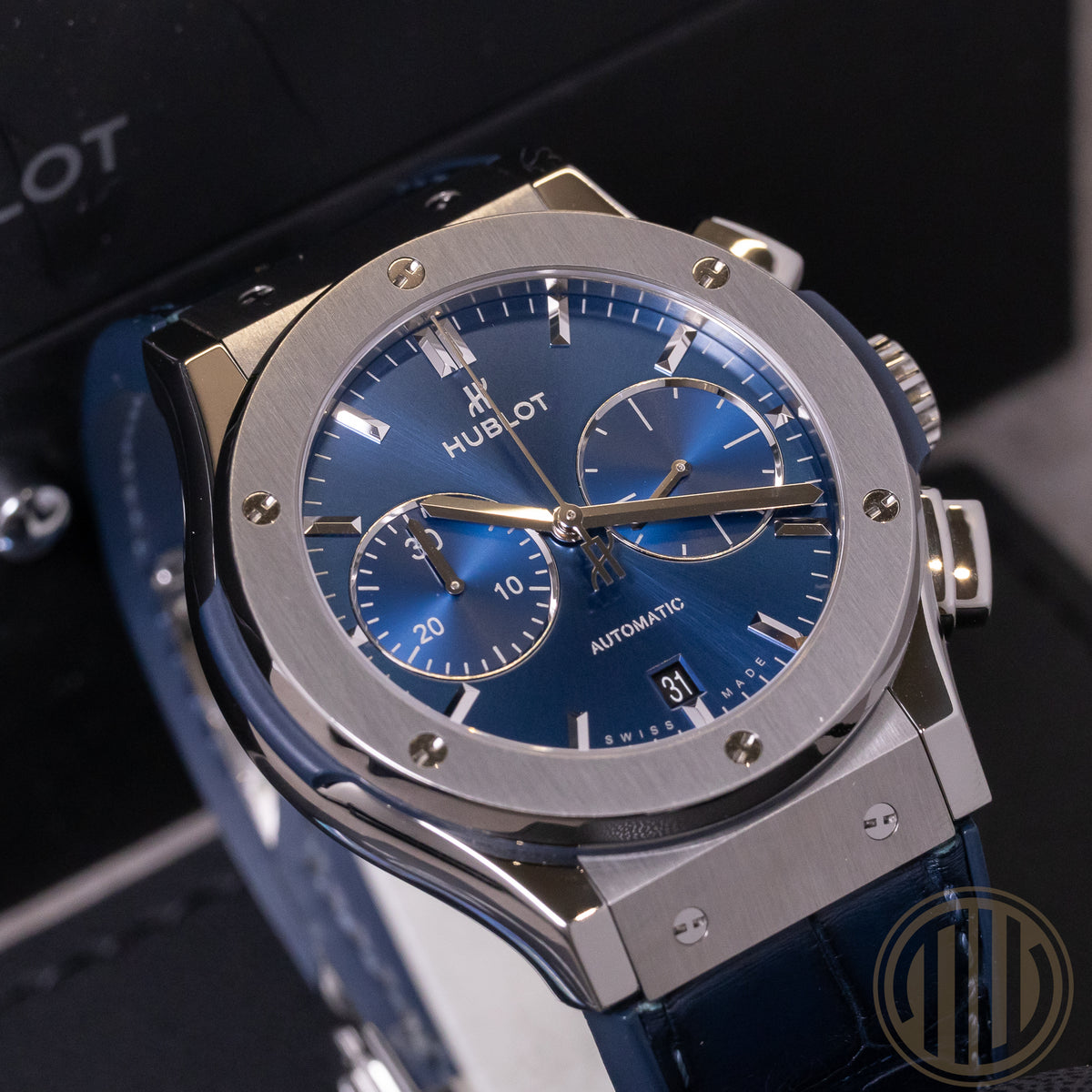 Hublot Classic Fusion Chronograph Blue Chronograph Steel | Blue Dial | Box and Papers | 2018