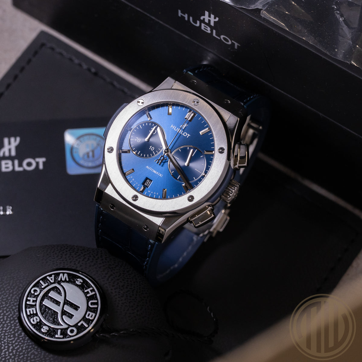 Hublot Classic Fusion Chronograph Blue Chronograph Steel | Blue Dial | Box and Papers | 2018