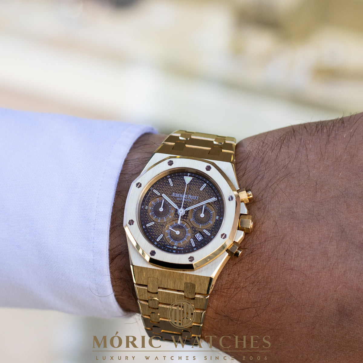 Audemars Piguet Royal Oak Chronograph Tropical Dial | 18kt Yellowgold | AP-Extract | 1999 | 25860BA