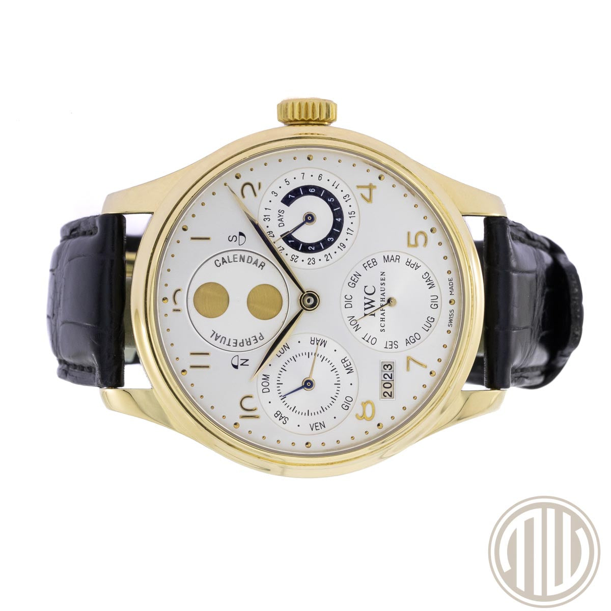 IWC Portugieser Ewiger Kalender Perpetual Calendar | 18 Karat Yellowgold | New Service | Box and Papers | 2005