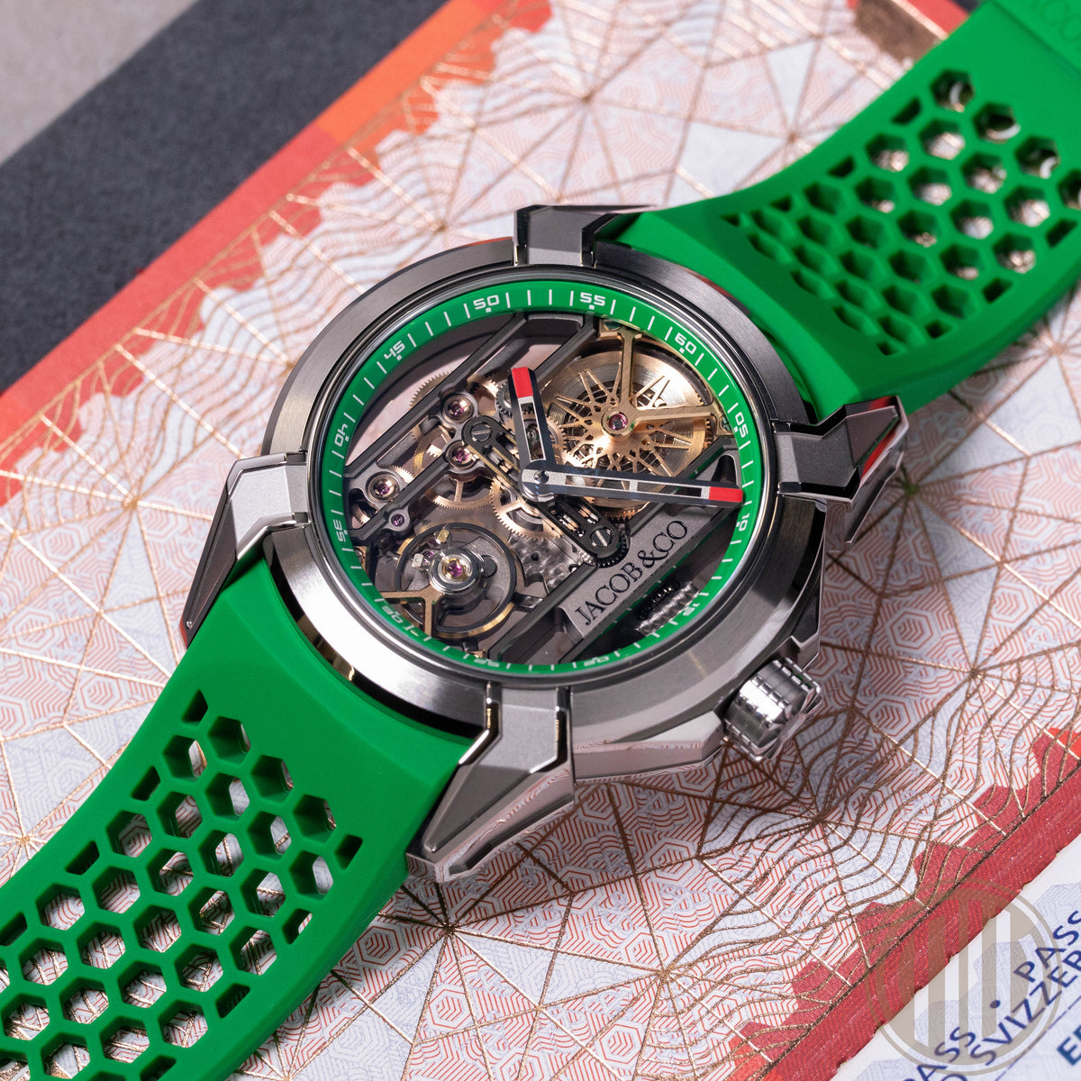 Jacob & Co. Epic X New | Skeleton | Titanium | Green | Box and Papers | 2026