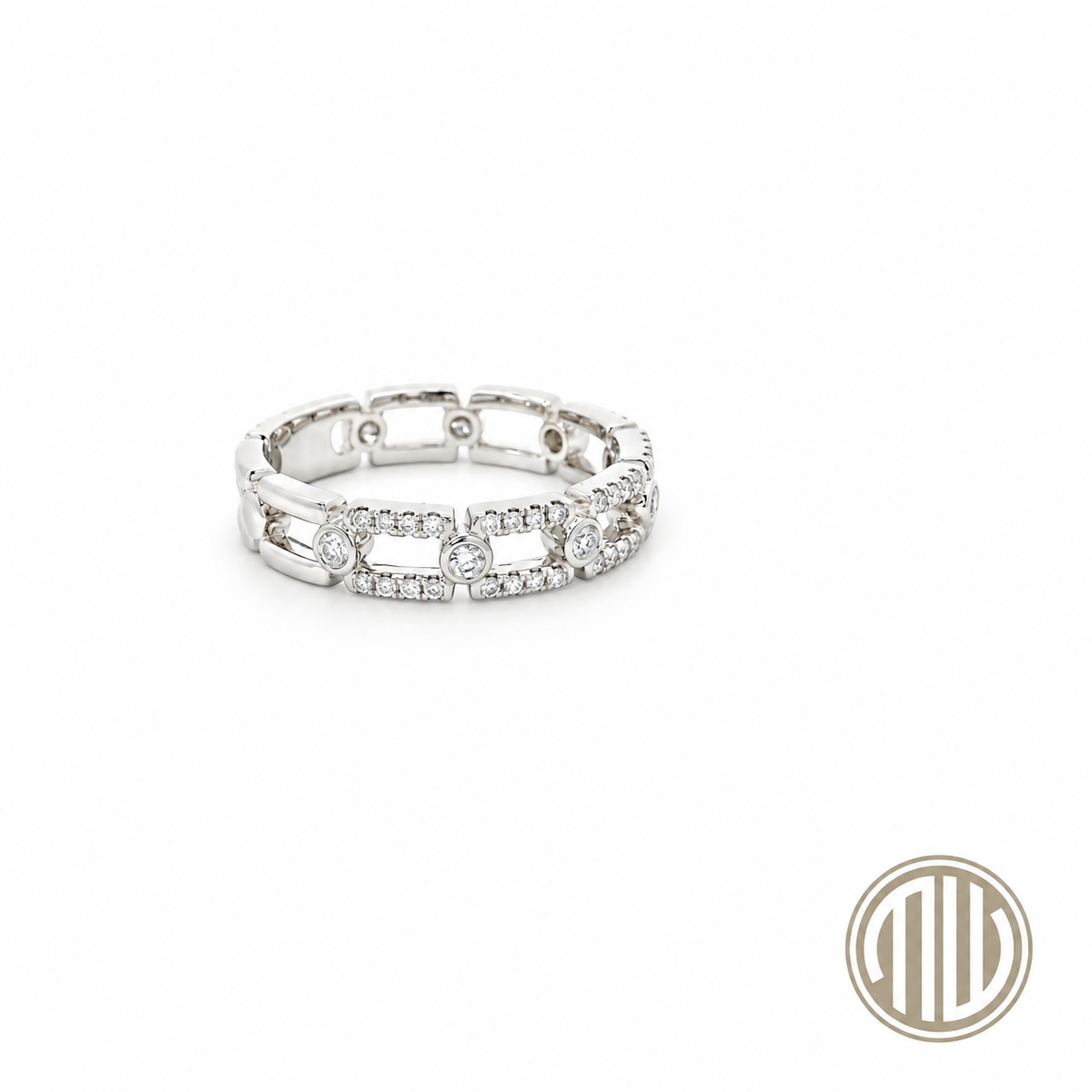 Diamant Ring Ketten Muster 750 Weißgold 0.25ct