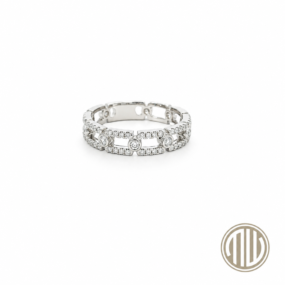 Diamant Ring Ketten Muster 750 Weißgold 0.25ct