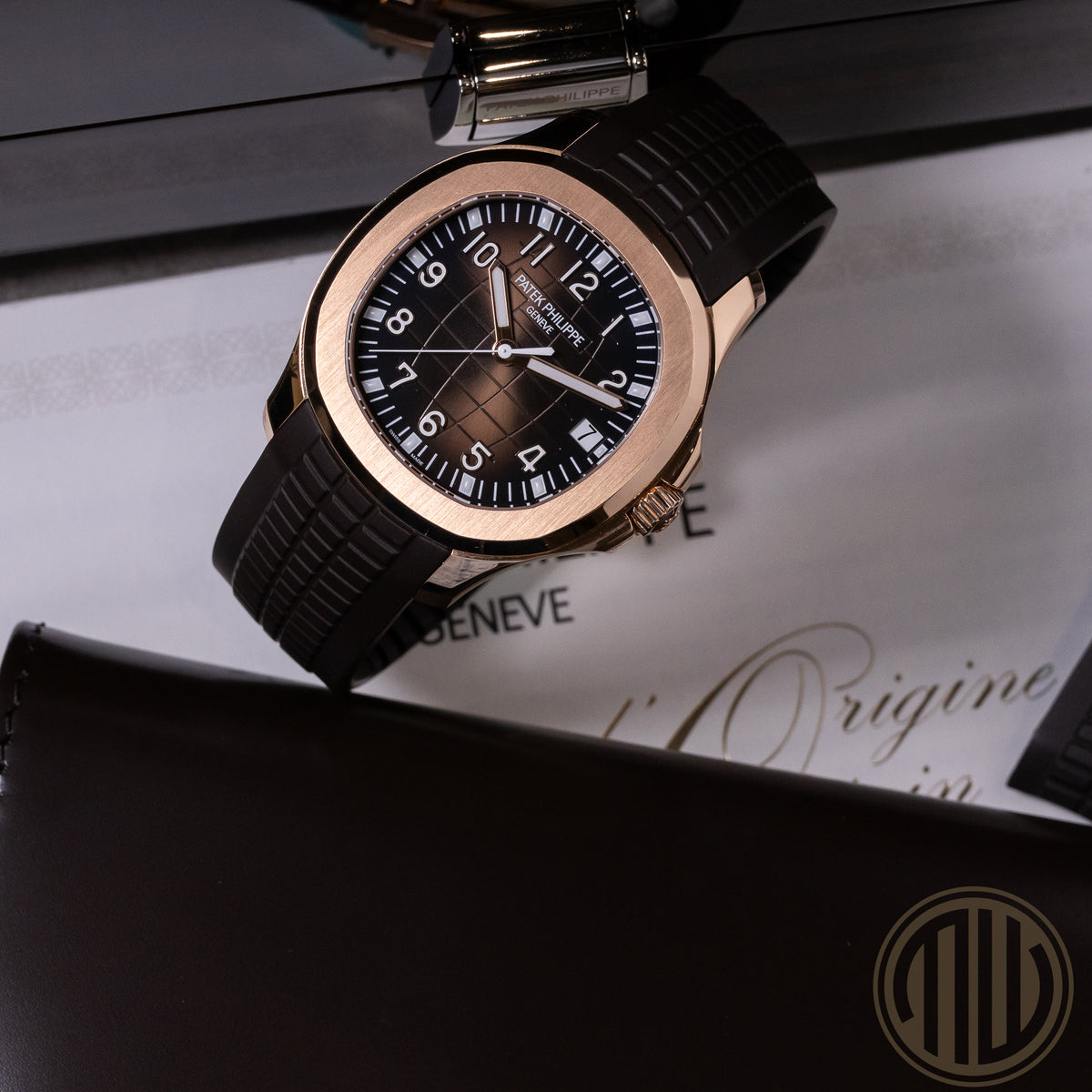 Patek Philippe Aquanaut 18k Roségold Brown Dial German Watch