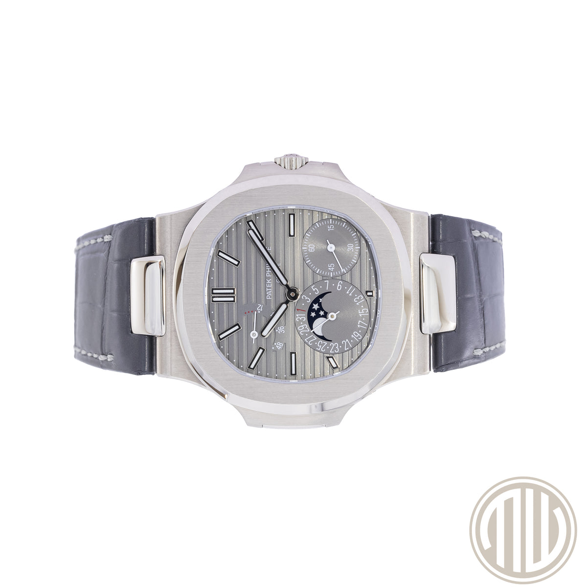 Patek Philippe Nautilus 18kt Whitegold | Moonphase | German Watch | Box and Papers