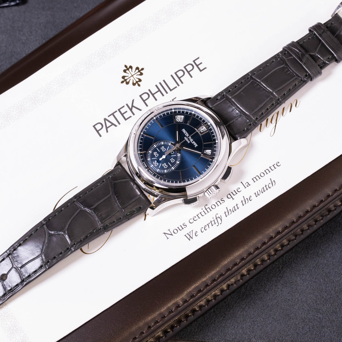 Patek Philippe Annual Calendar Chronograph Flyback | Blue Dial | Platinum | Box and Papers | 2021