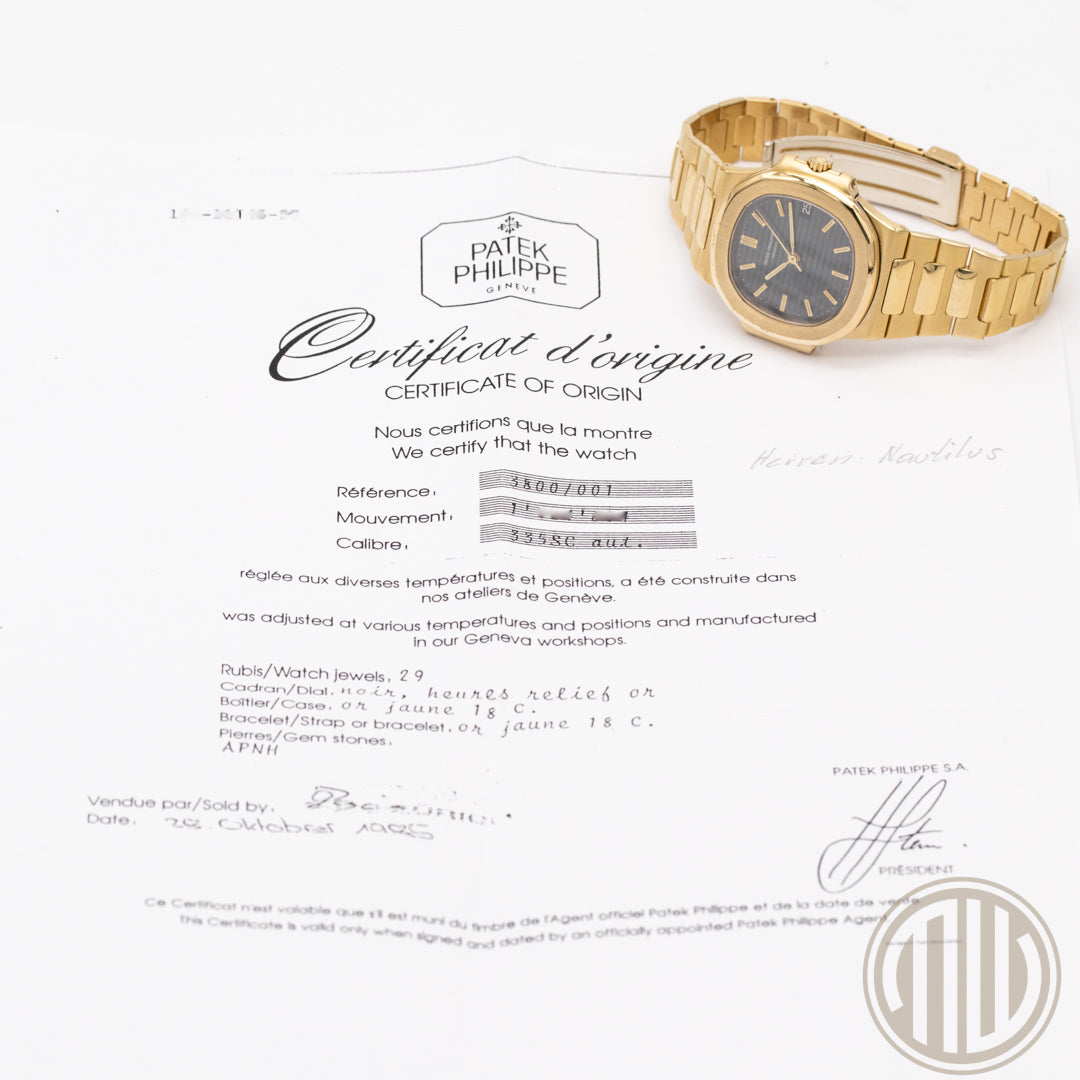 Patek Philippe Nautilus 18ct Yellowgold | Blue Dial | Ref: 3800/001