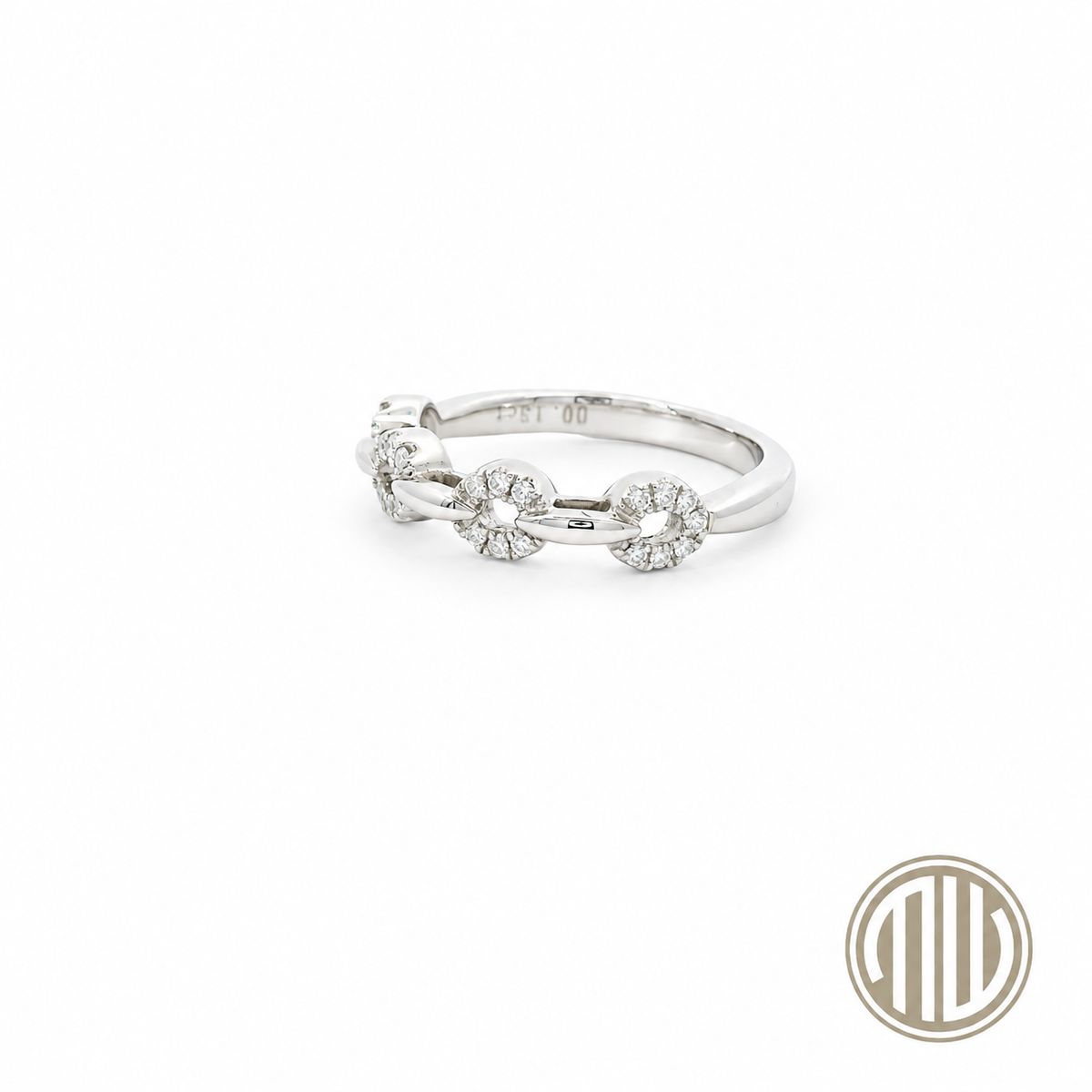Brilliant Ring Ketten Muster 750 Weißgold 0.13ct