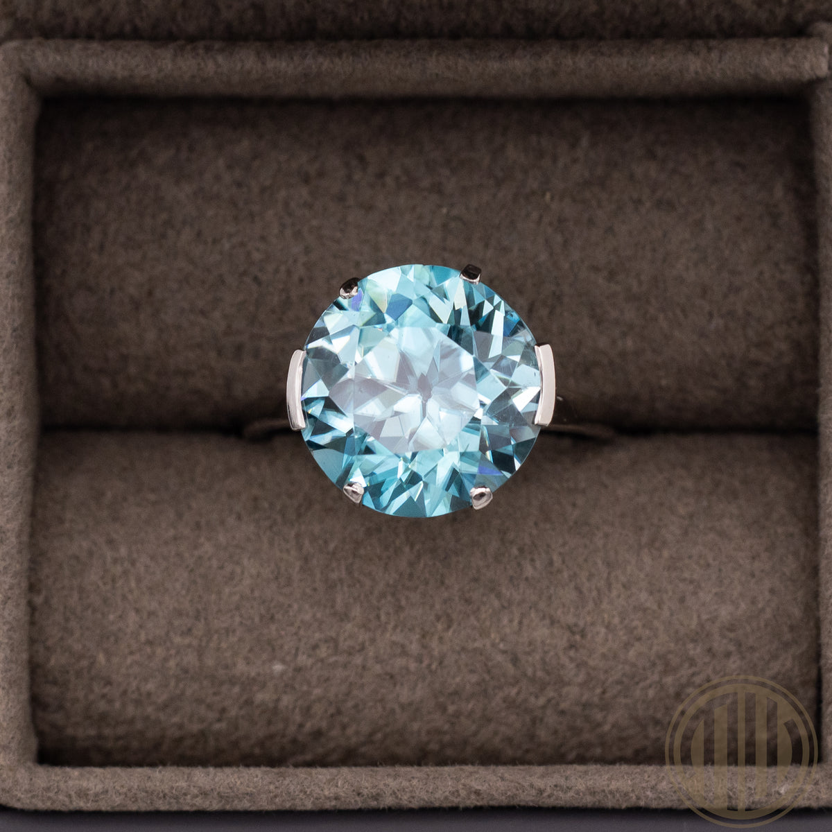 Natural Blue Zircon Ring 9ct